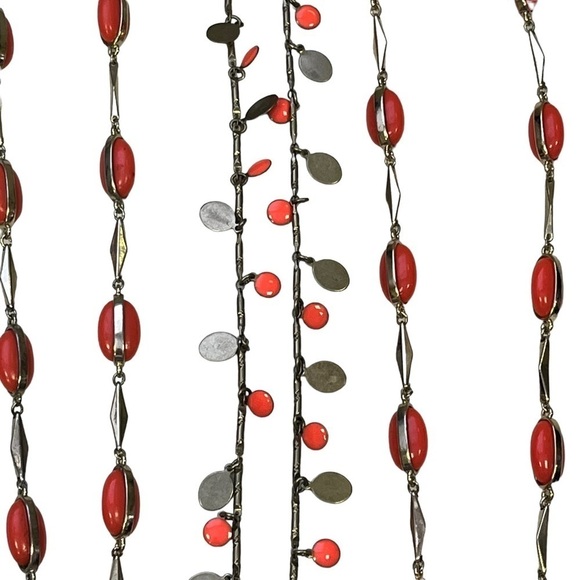 J Crew Coral Gold Necklaces Lot Of 3 - Picture 2 of 6